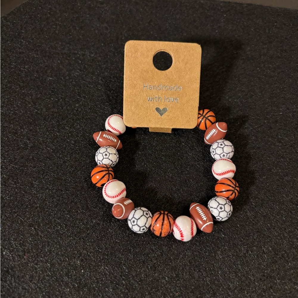 Orange and White Beaded Jewelry Bracelet